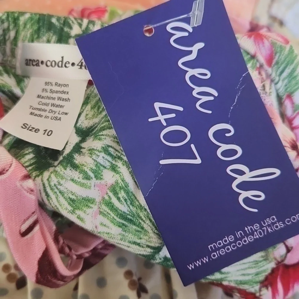 Area‎ Code 407 Girls Floral Romper NWT Pink Red Green Purple Lavender Stretchy